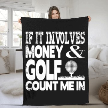 Discover Money and golf Fleece Blankets
