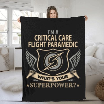 Discover Critical Care Flight Paramedic Fleece Blankets - Superpowe