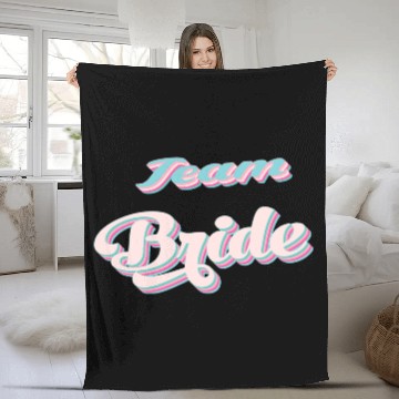 Discover Bachelorette party team bride coul retro pink Fleece Blankets
