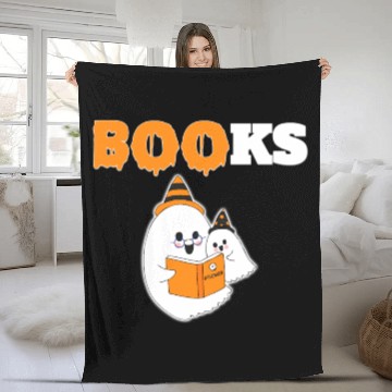 Discover BOO Halloween Librarian Library English Teacher Fleece Blankets