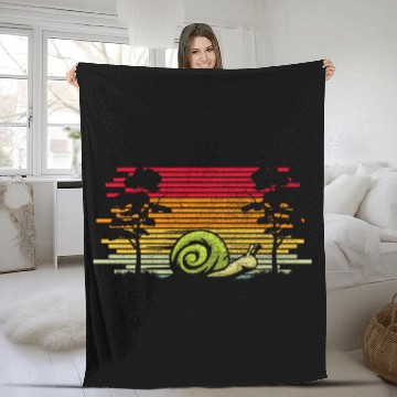 Discover Retro Snail Nature Biology Snail Lover Fleece Blankets