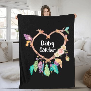 Discover Baby Catcher Midwife Dreamcatcher Doula Fleece Blankets