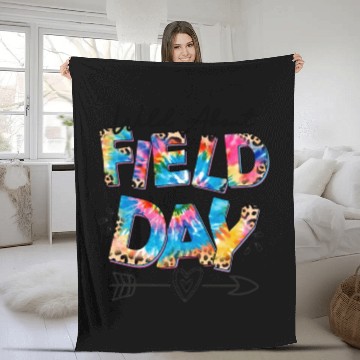 Discover Tie dye leopard Wild About Field Day Teacher Kids Fleece Blankets