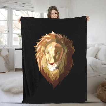 Discover Lion: King of the Jungle graphic Art Fleece Blankets