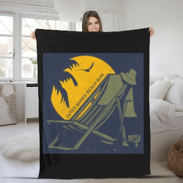 Discover OBX Beach B OBX Army Green Navy Vintage Fleece Blankets