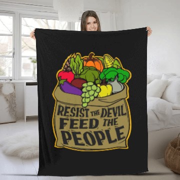 Discover Resist the Devil Feed the People Fleece Blankets