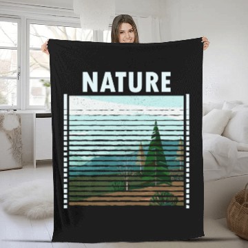Discover vintage nature forest hiking Fleece Blankets