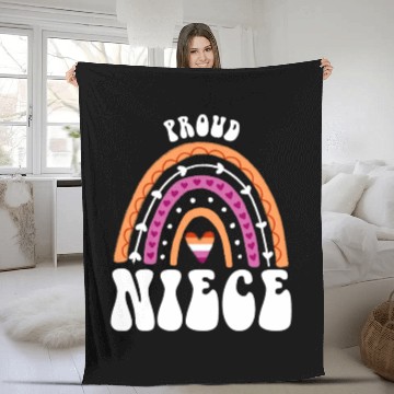 Discover Proud Niece Lesbian Pride Rainbow Fleece Blankets