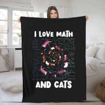 Discover Math Kitty Cat I Love Math And Cats Mathematics Fleece Blankets