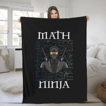 Discover MATH NINJA Mathematics Geek Funny Nerd Humor Pun Fleece Blankets