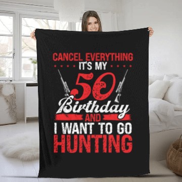 Discover 50 Year Old Hunter 50th Birthday Idea for Hunting Fleece Blankets