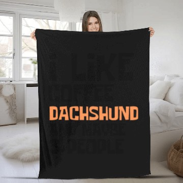 Discover I Like Coffee Dachshund And Maybe 3 People Fleece Blankets