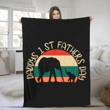 Discover daddy's 1st fathers day. Happy father's day Fleece Blankets