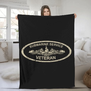Discover Vintage Us Navy Submarine Service Veteran T Fleece Blankets