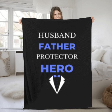 Discover Husband Father Protector Hero Fleece Blankets