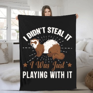 Discover Ferret Make Me Happy Pet Owner Lifetsyle Gift Idea Fleece Blankets