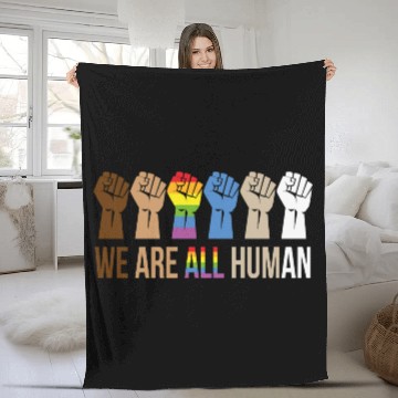 Discover We Are All Human Pride Month For Lesbian and Gays Fleece Blankets