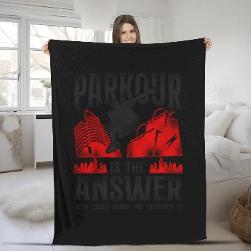 Discover Parkour Free Running Traceur Fleece Blankets