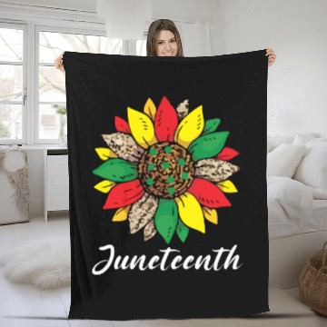 Discover Juneteenth sunflower , African American holiday Fleece Blankets