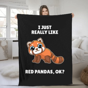 Discover Funny Red Panda I Just Really Like Red Pandas OK Fleece Blankets