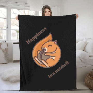 Discover Happy squirrel Fleece Blankets
