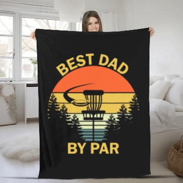 Discover Vintage Best Dad By Par Disc Golf Father's Day Fleece Blankets