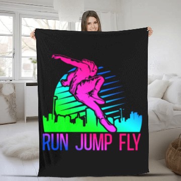 Discover Parkour Free Running Traceur 80S Fleece Blankets