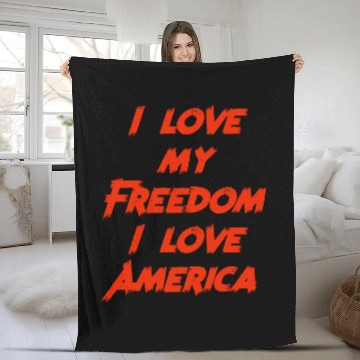 Discover I love my freedom I love America Fleece Blankets