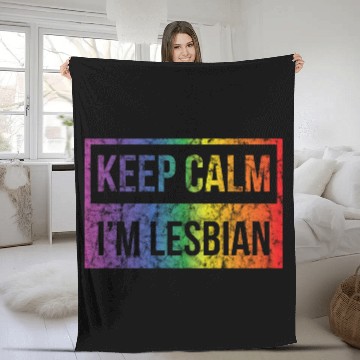 Discover LGBT Gay Pride Lesbian Keep Calm I'm Lesbian Fleece Blankets