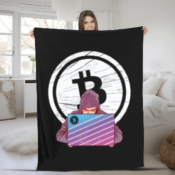 Discover Funny Bitcoin Crypto Blockchain Btc Fun Lovers Fleece Blankets