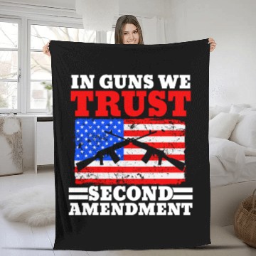 Discover In Guns We Trust Second Amendment Gun Rights USA Fleece Blankets