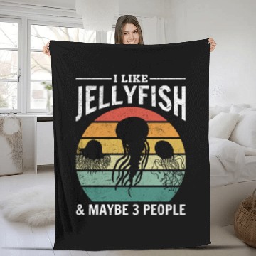Discover I Like Jellyfish & Maybe 3 People Jellyfish Lover Fleece Blankets