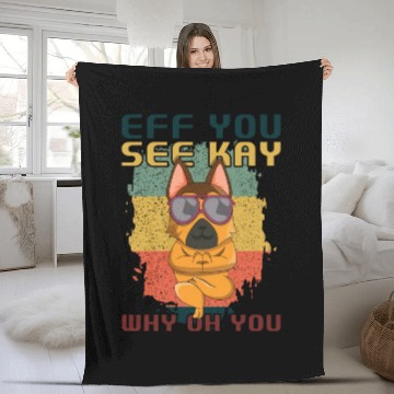 Discover Pet Dog Owner Shepherd Belgian Malinois Relax Yoga Fleece Blankets