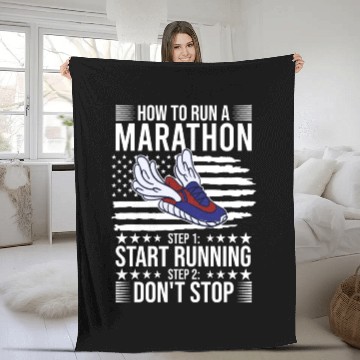 Discover How To Run Marathon - Marathon Racer Fleece Blankets