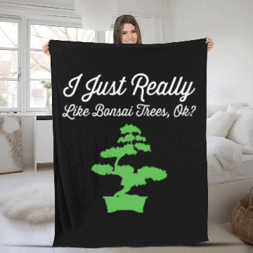 Discover Bonsai Funny Slogan Just Really Love Trees Gift Fleece Blankets