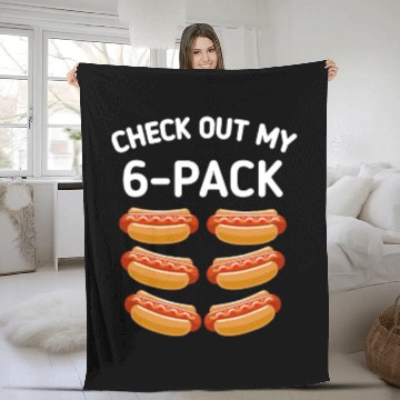 Discover check out my 6 pack Hot dog funny gift hot dogs Fleece Blankets