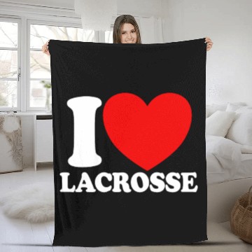 Discover I Love Lacrosse Red Heart Lacrosse Lover Lacrosse Fleece Blankets