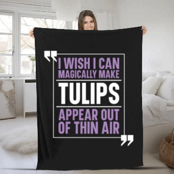 Discover Tulip Garden Gardening Fleece Blankets