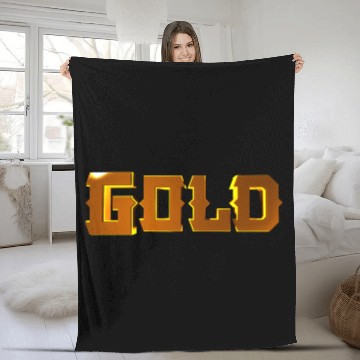 Discover Gold Stylized Text Fleece Blankets