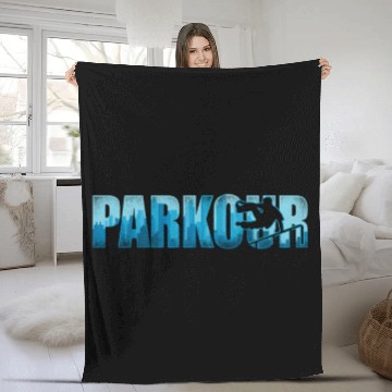 Discover Parkour Free Running Traceur Fleece Blankets