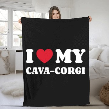 Discover I Love My Cava-Corgi Fleece Blankets