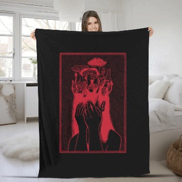 Discover Woman sorrow mushrooms thinking depression Woman s Fleece Blankets