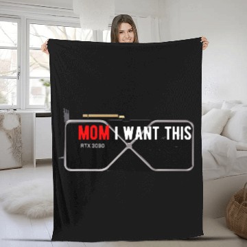 Discover MOM I want this RTX 3090 graphic card Fleece Blankets