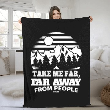 Discover Hiking nature holiday I hate people Fleece Blankets