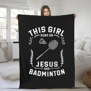 Discover Christian This Girl Runs On Jesus And Badminton Fleece Blankets