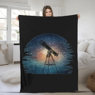 Discover Telescope Solar System Stars Galaxy Astronomer Fleece Blankets