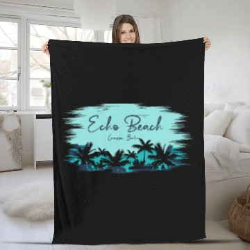 Discover Echo Beach Vacation Tribal Stingrays Fleece Blankets