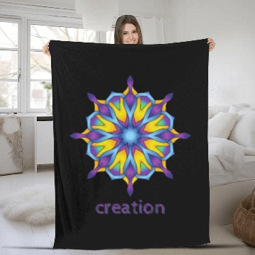 Discover Creation Mandala Design Fleece Blankets