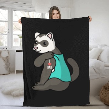 Discover I Love Dad Ferret Fleece Blankets