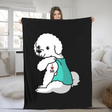 Discover I Love Dad Bichon Frise Fleece Blankets